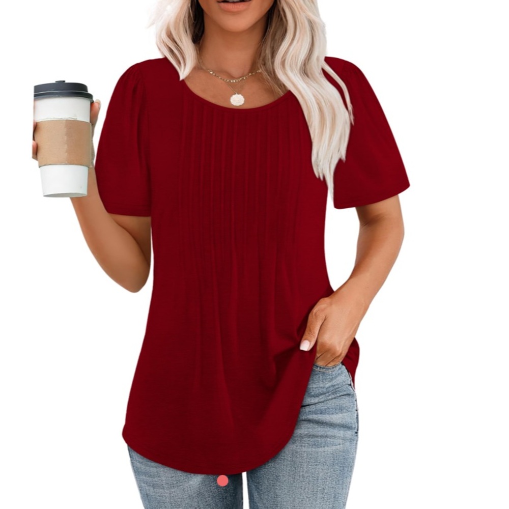 NWT SEALED Ofeefan Women's Wine Red Top Plus Size XXL